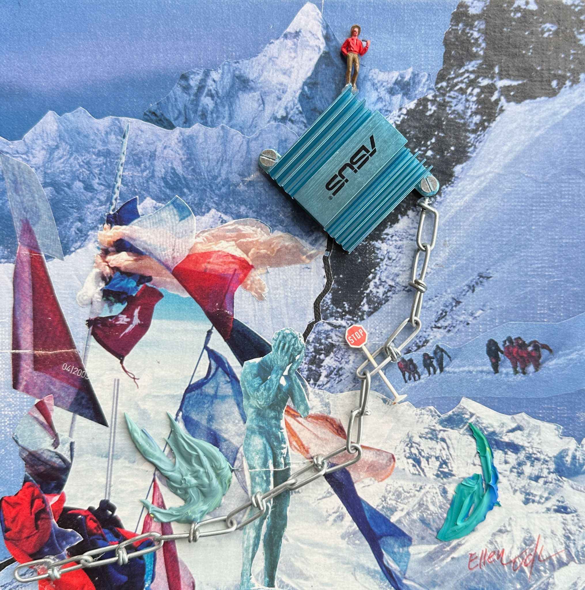 Stopp den Wahnsinn  Collage 20x20 cm